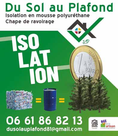 Du Sol Au Plafond, spécialiste de l'isolation par mousse polyuréthane et tous types de chape auto-lissanteà Albi